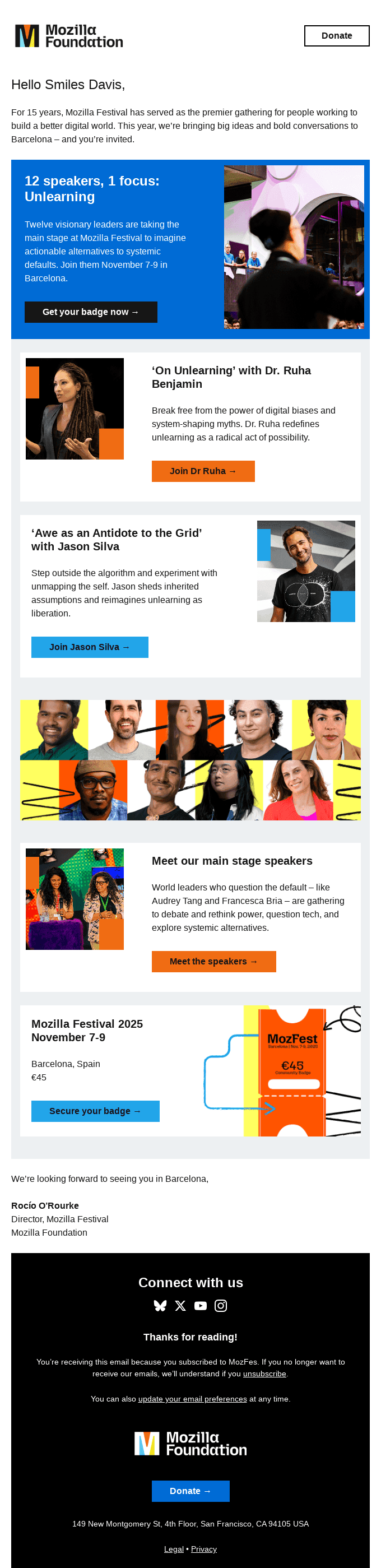 Just announced: Mozilla Festival main stage speakers