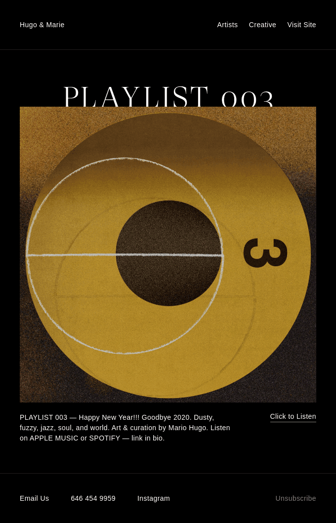 Music for the New Year – Playlist 003 by Hugo & Marie