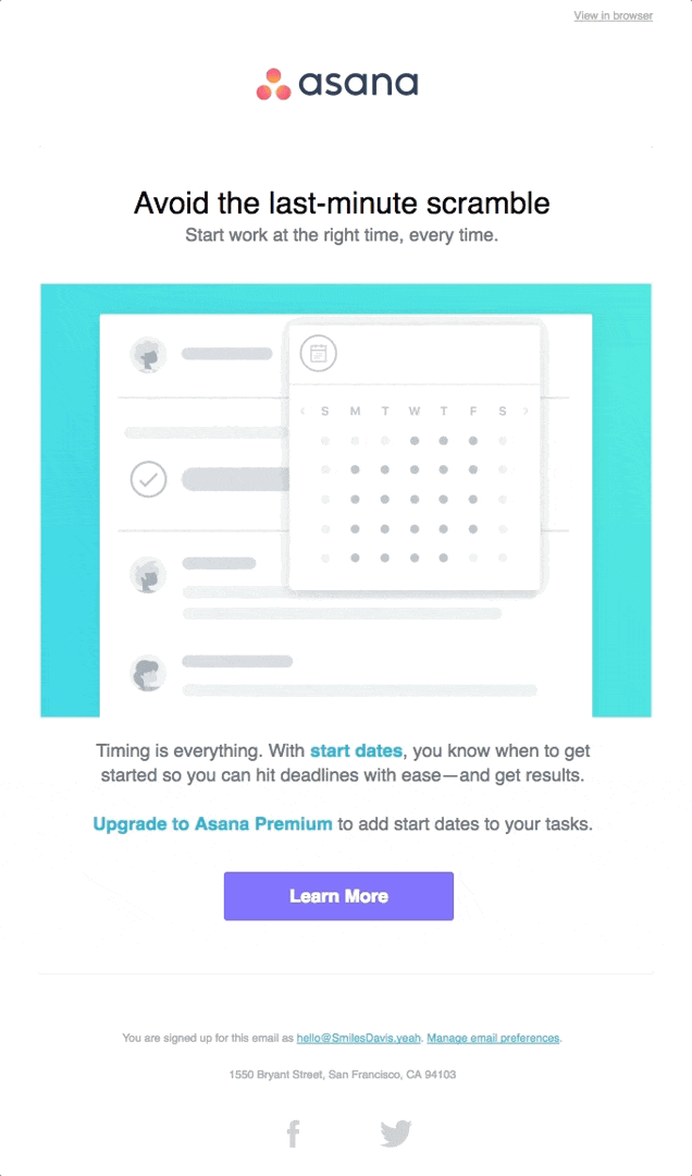 NEW: Add a start date, avoid the scramble