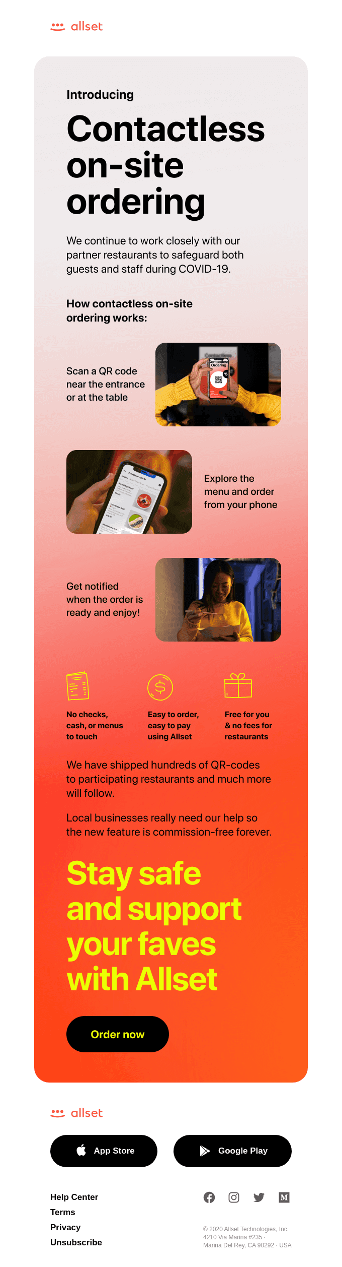 New: Contactless On-Site Ordering