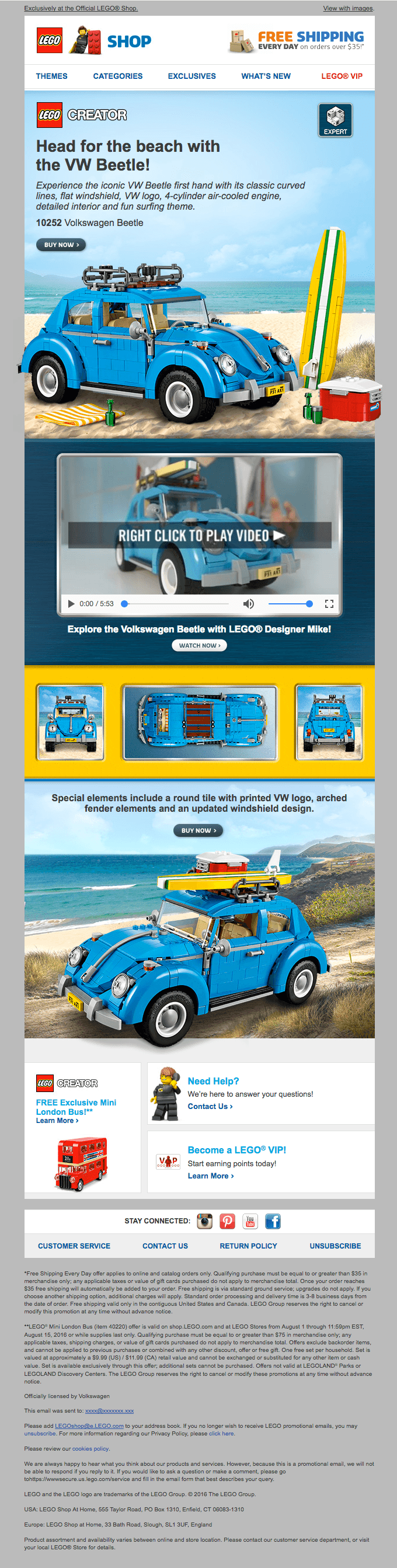 New Exclusive LEGO® Creator Volkswagen Beetle now available!