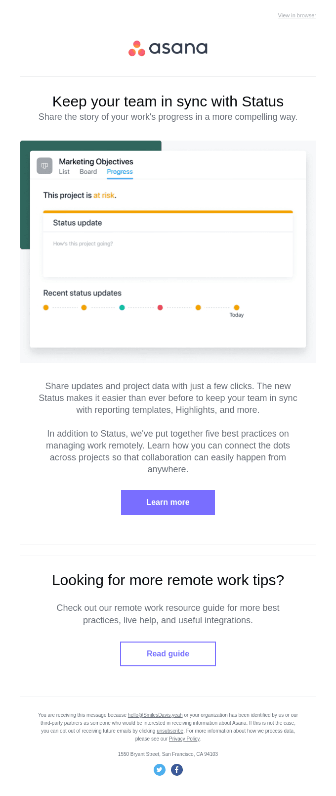 New! Faster, clearer Status reporting