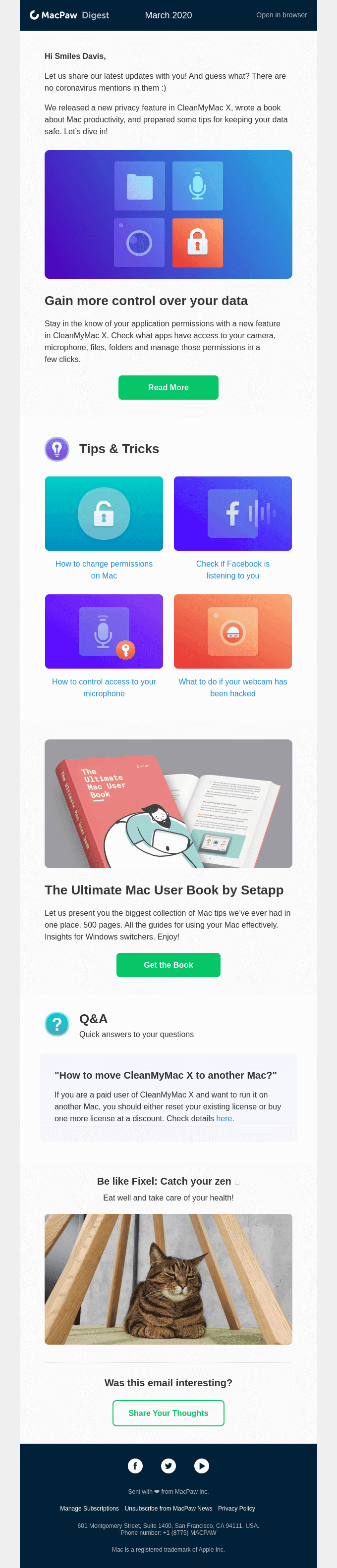 New feature in CleanMyMac X, The Ultimate Mac User Book, and more.