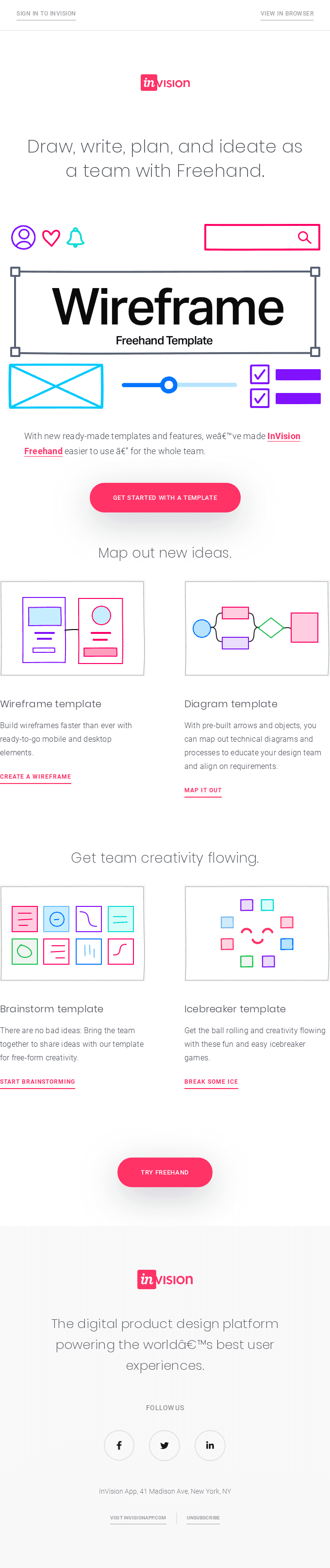 New for Freehand: Templates for brainstorms, wireframes, and more