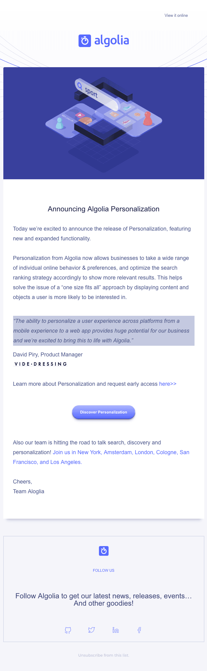 New from Algolia: Give Your Users a Personalized Experience