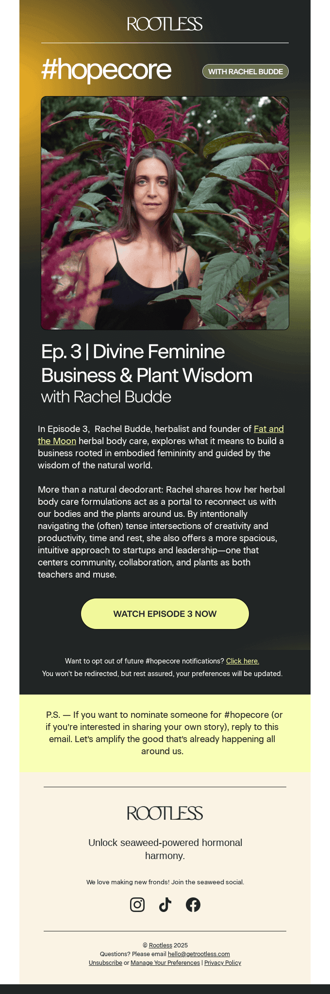 New #hopecore 👀 w/ Rachel Budde of Fat and the Moon