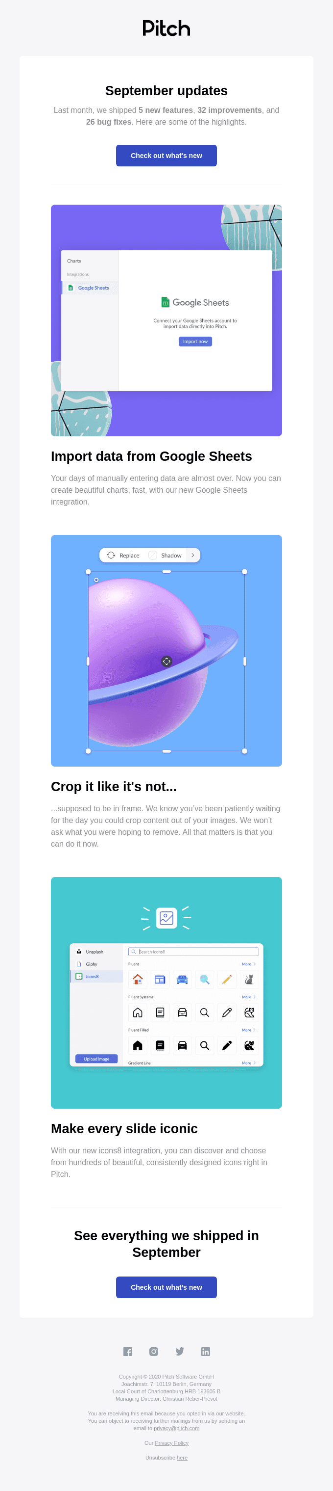 ✨New in Pitch: Integrations & image cropping 🙌