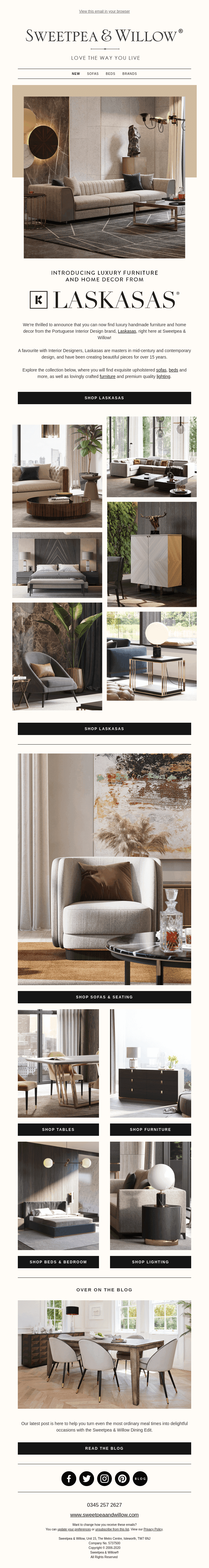NEW - Introducing Furniture and Accessories From Laskasas!
