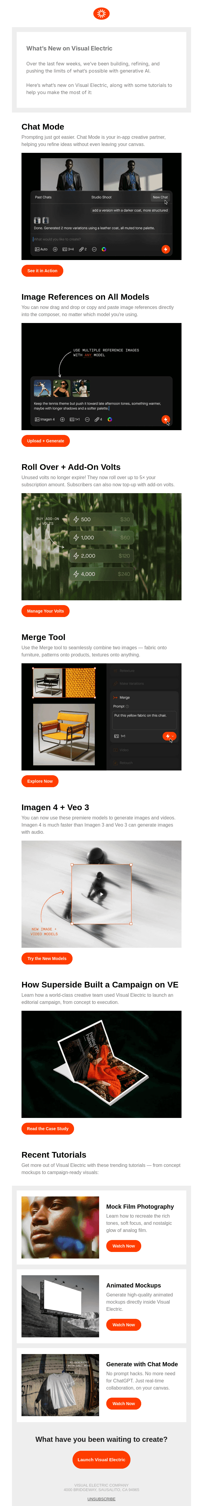 New on Visual Electric: Chat Mode, Veo 3, Merge Tool