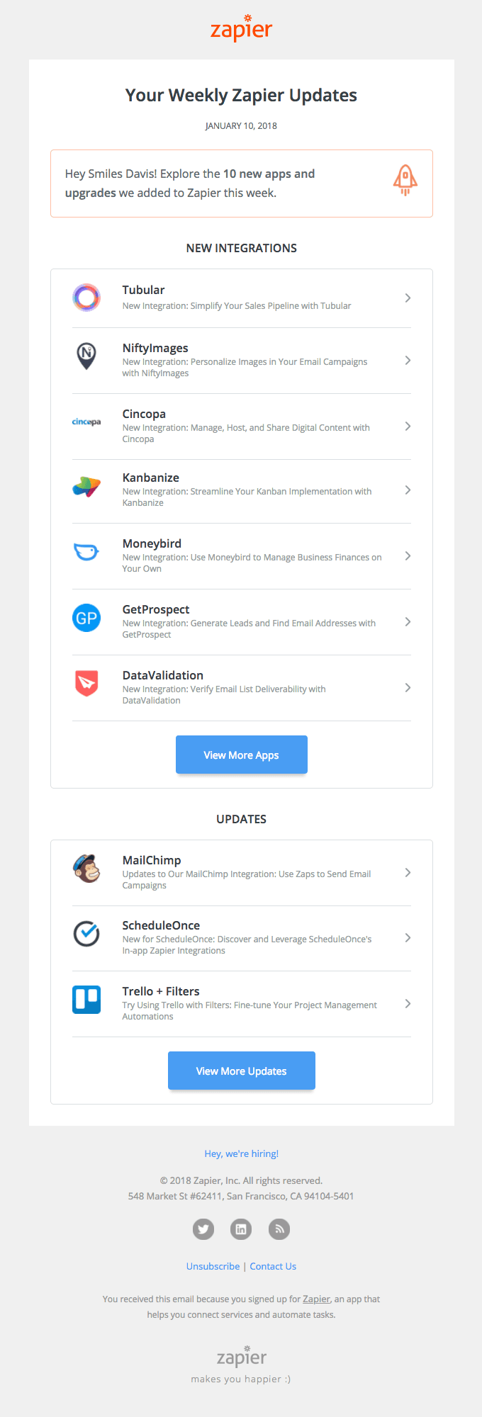 New on Zapier this week: 10 Updates for Cincopa, GetProspect and more!