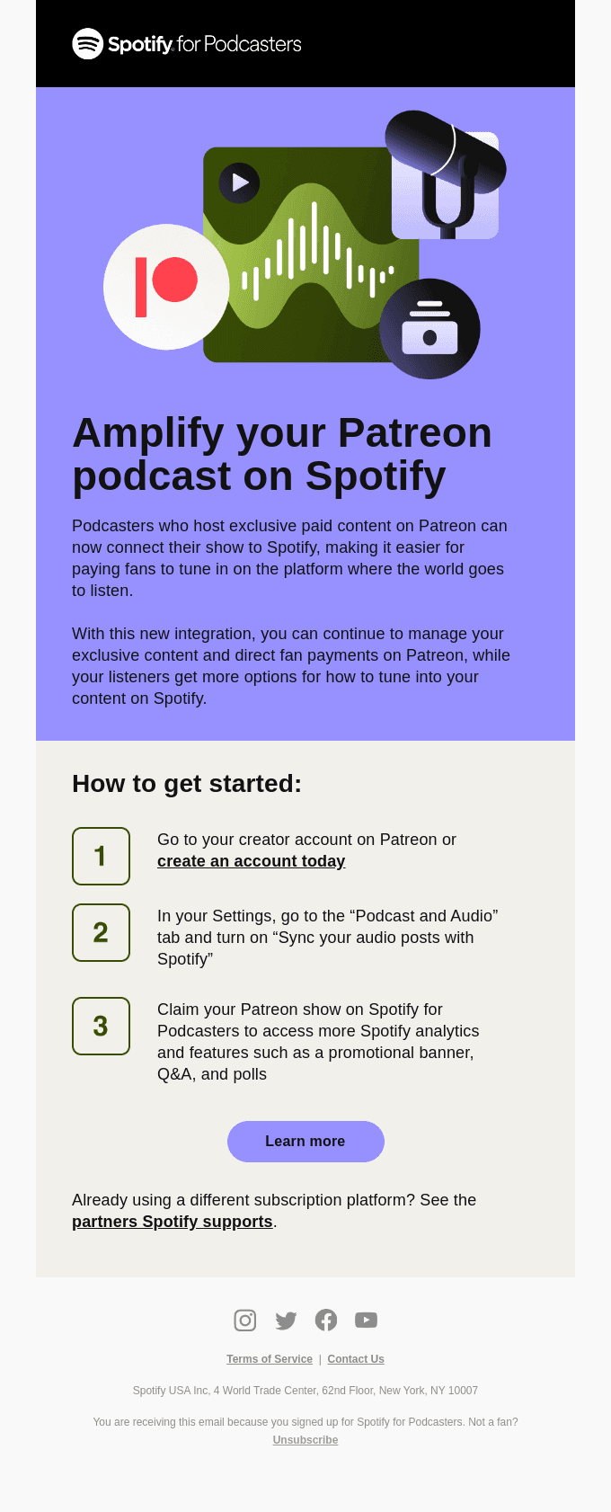 New: Patreon podcasts, now on Spotify
