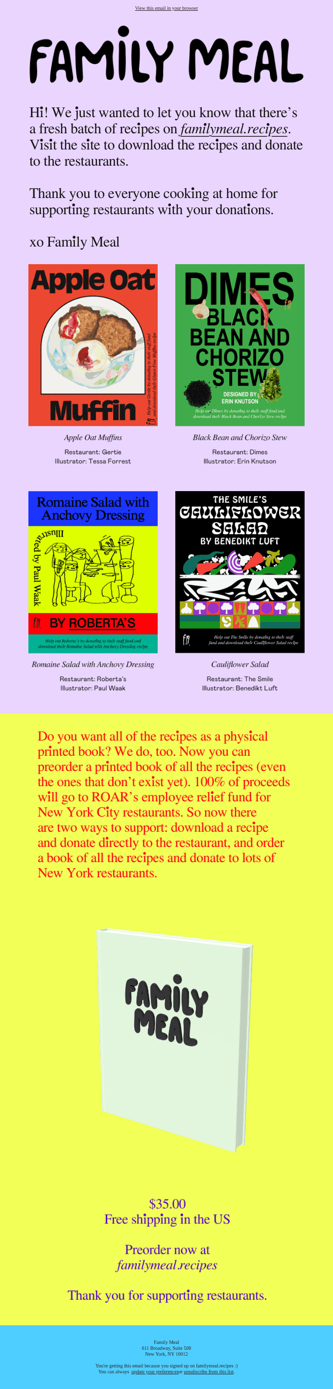 New Recipes on Family Meal: Dimes, Gertie, Roberta's, The Smile
