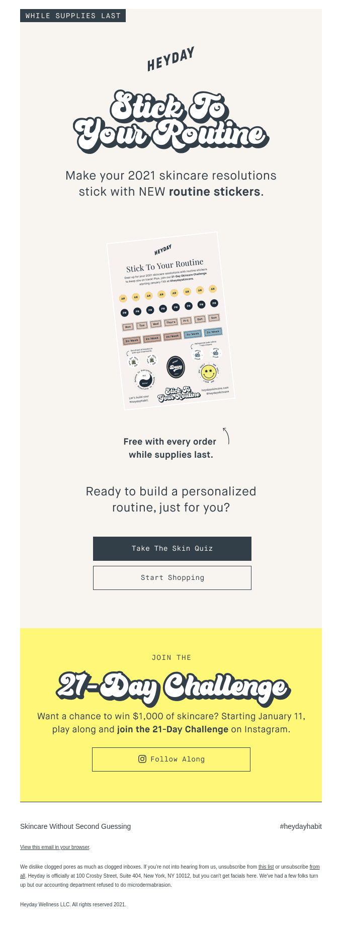 NEW: Routine sticker pack with every order this month