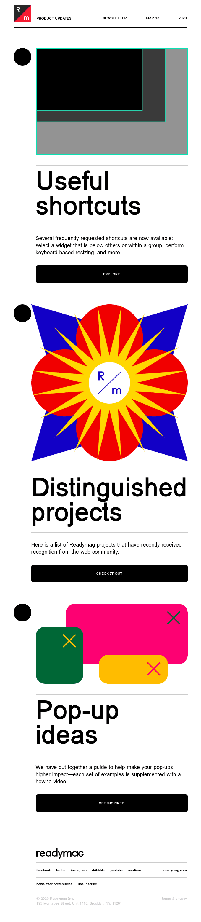 New shortcuts, award-winning projects, tutorial on pop-ups