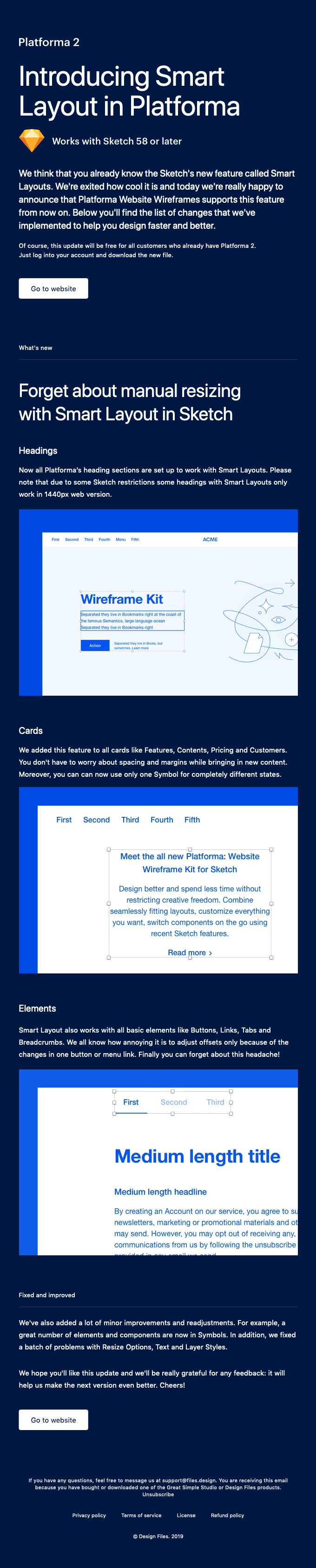 New: Smart Layouts in Platforma Website Wireframes