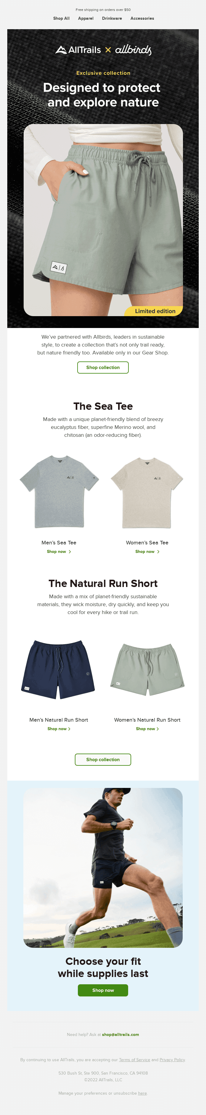 NEW! The AllTrails × Allbirds shorts and tees are here!
