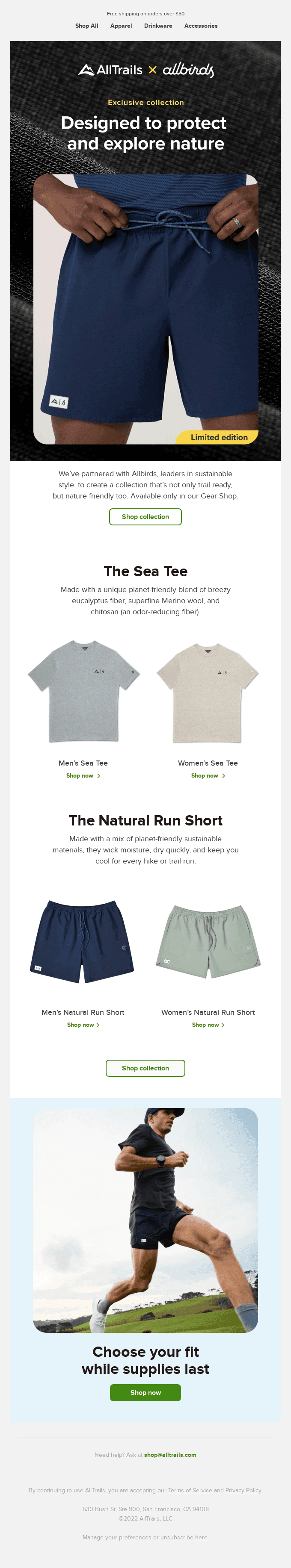 NEW! The AllTrails × Allbirds shorts and tees are here!