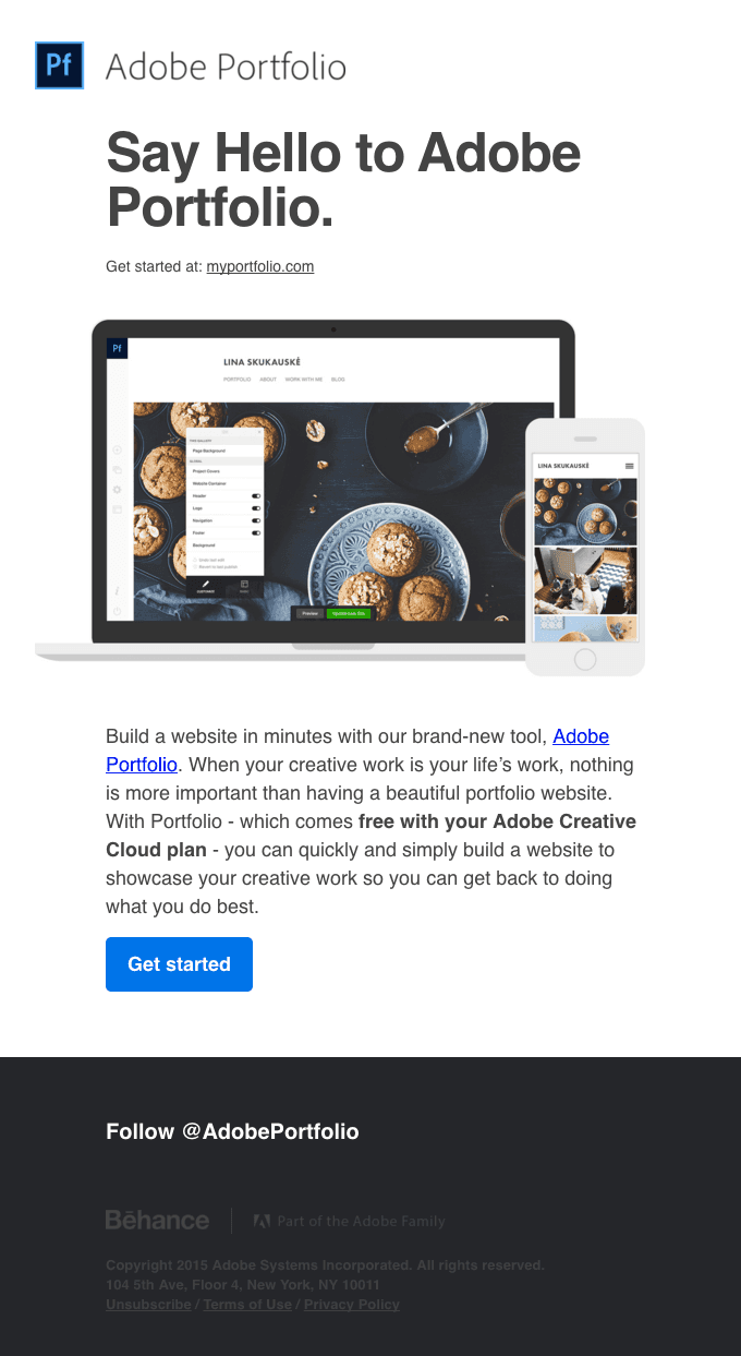 New to your Creative Cloud Membership: Adobe Portfolio