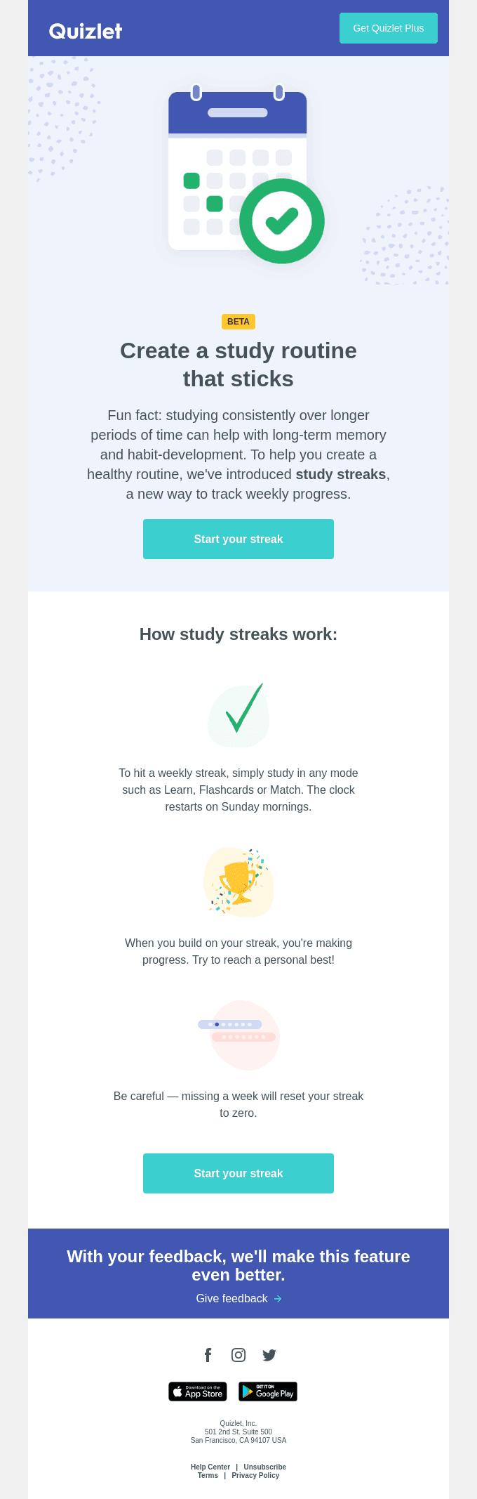 New: Track weekly progress with study streaks ✅