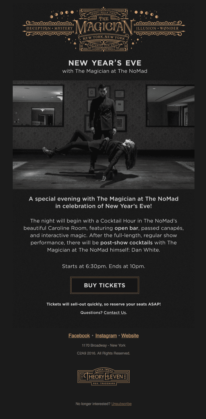 New Year’s Eve with The Magician at The NoMad