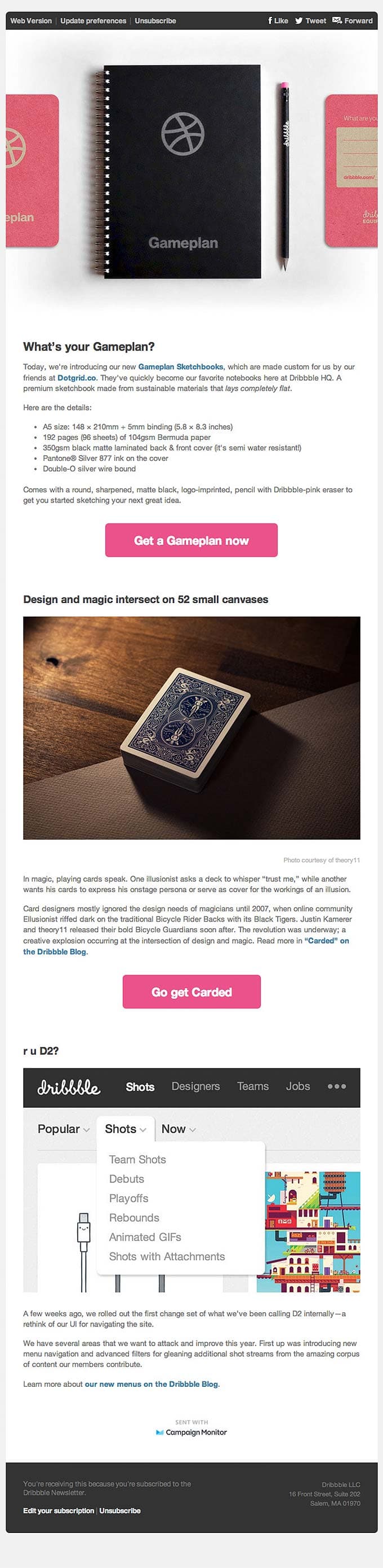 Newsletter Email Design from Dribbble