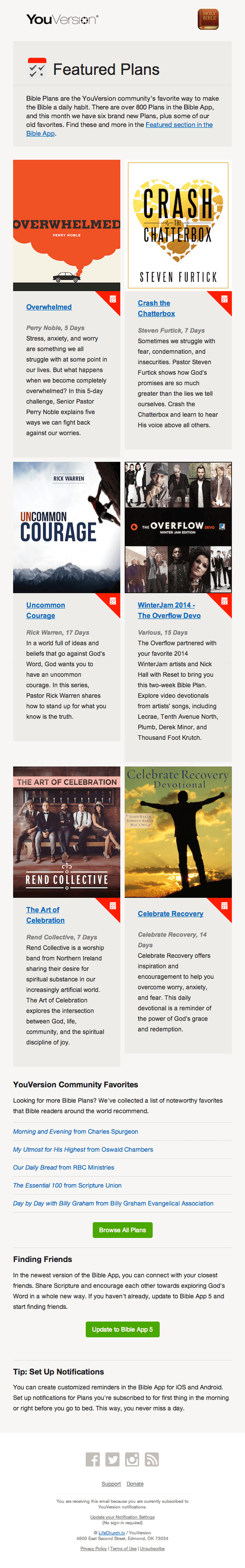 Newsletter Email Design from YouVersion