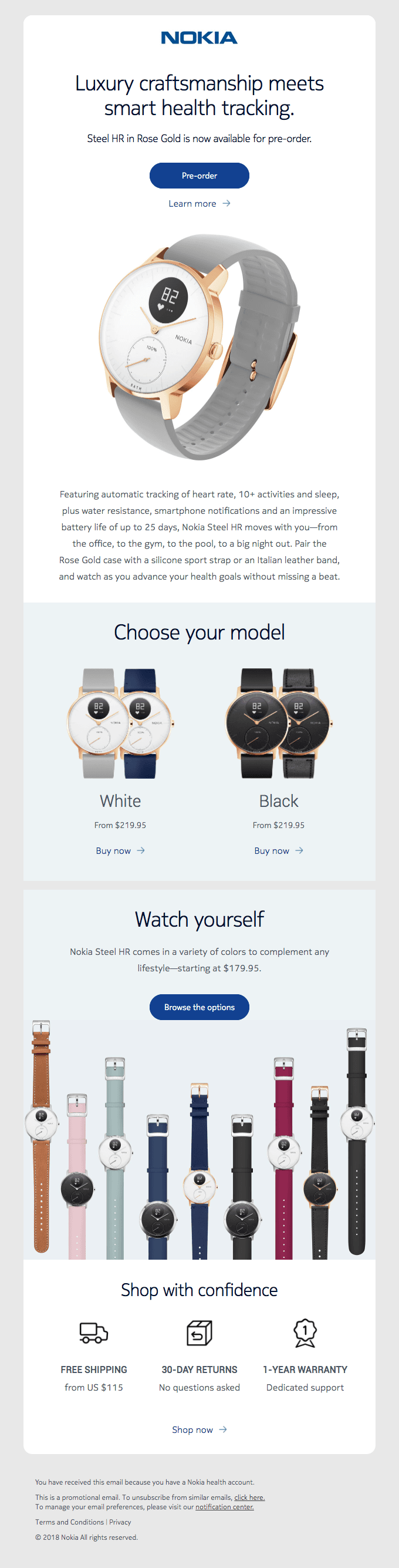 Nokia Steel HR now available in Rose Gold