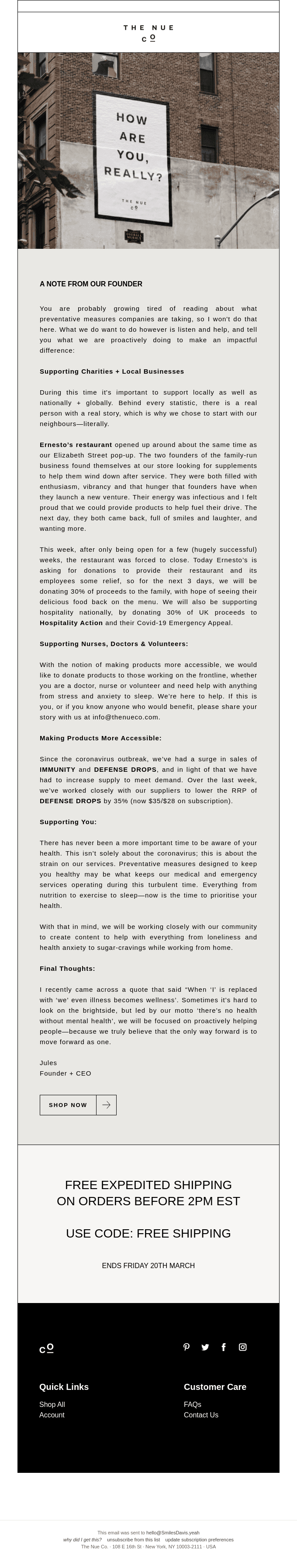 Not just another coronavirus email…
