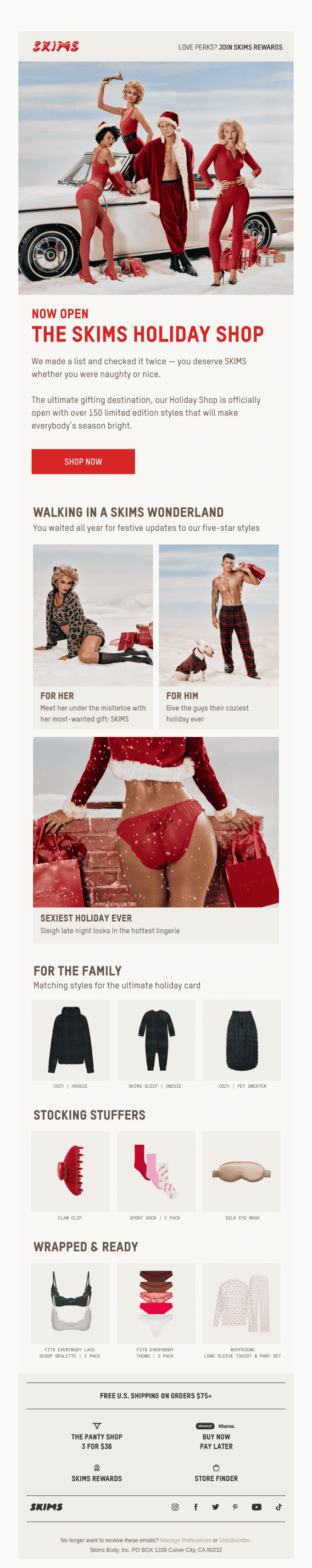 Now Open: The SKIMS Holiday Shop