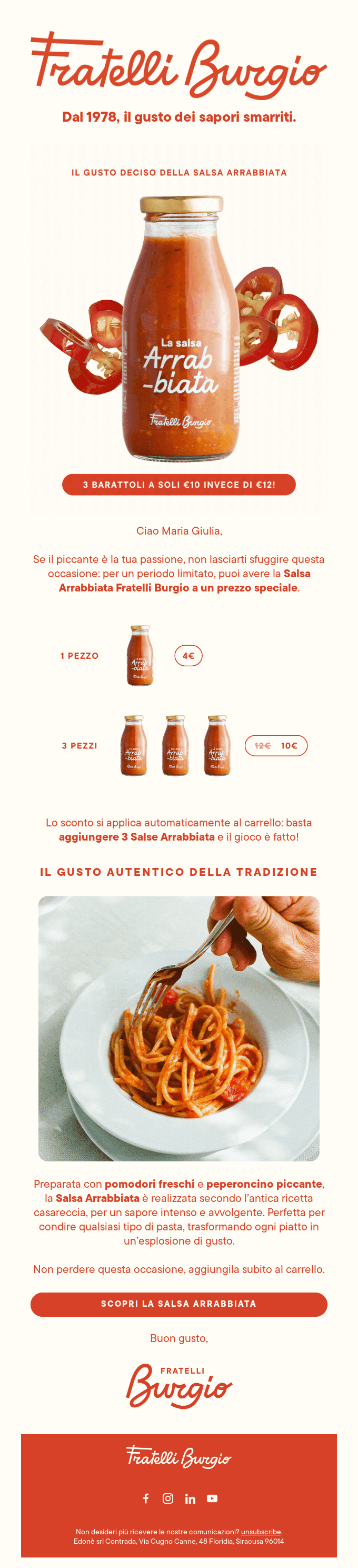 🔥 Offerta piccante! 3 Salse Arrabbiata a €10