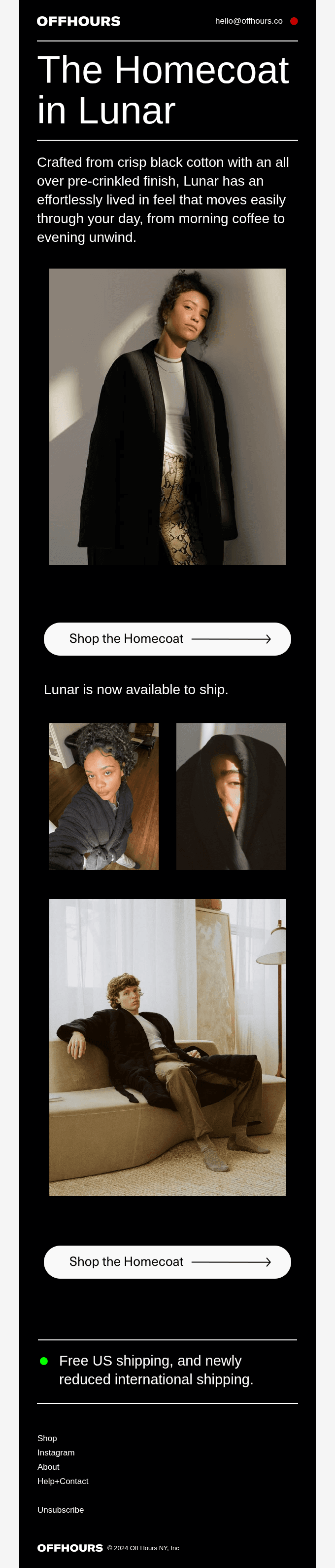The Homecoat in Lunar