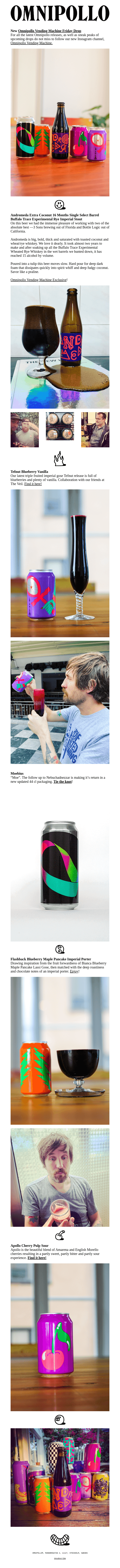 Omnipollo Friday Drop 💣 Exclusive release of Andromeda 💣 Tefnut Blueberry Vanilla, Moebius and more 🙏🎆