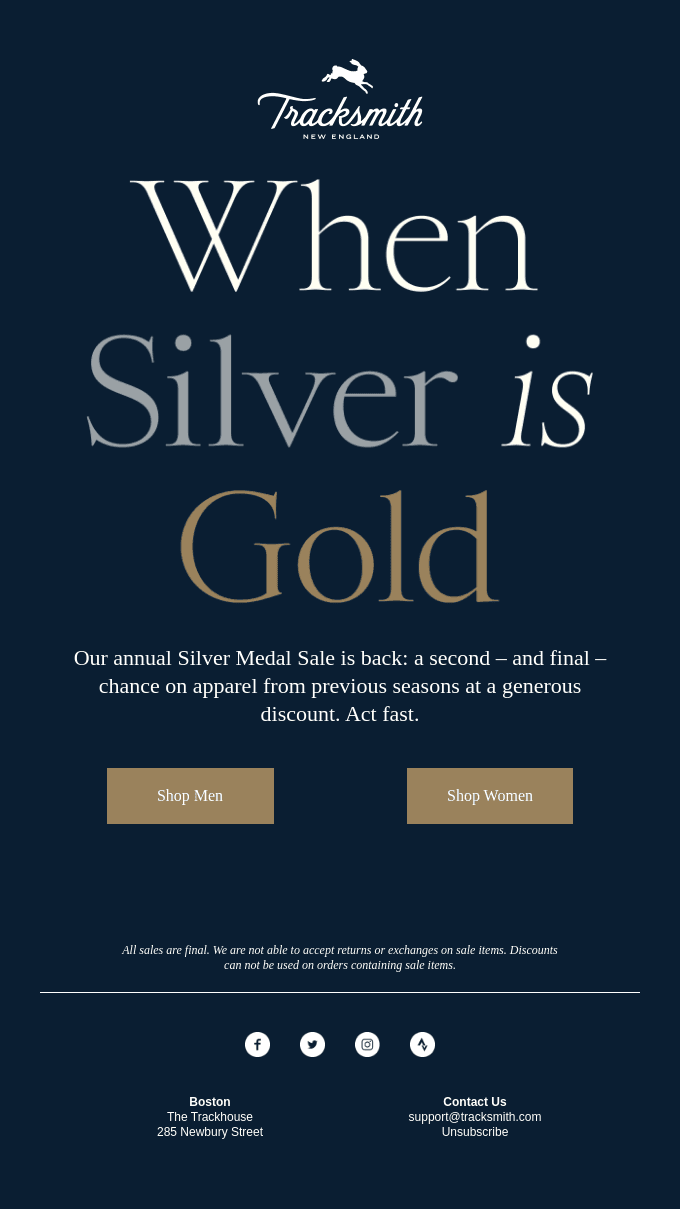 On Your Marks, Get Set, Silver Medal Sale
