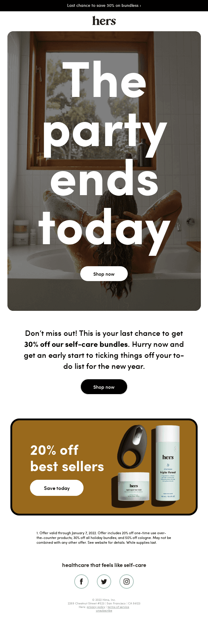 ONE MORE DAY to shop our holiday sale