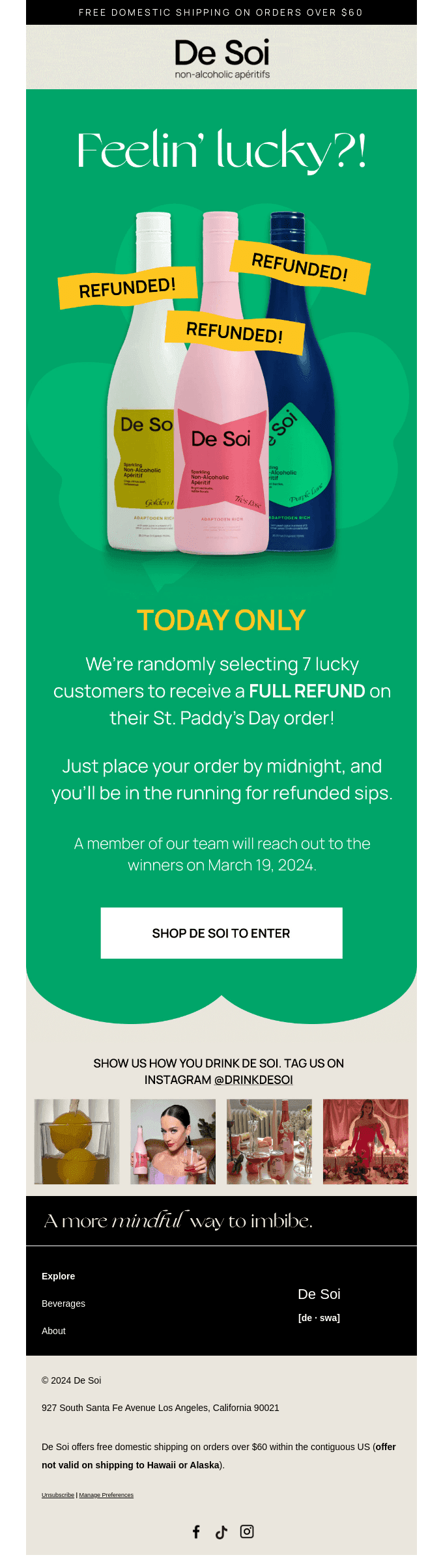 Order today, and your sips could be FREE ☘️
