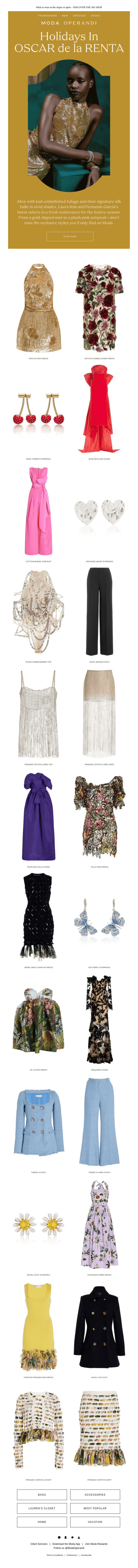 Oscar de la Renta’s 24K holiday wardrobe