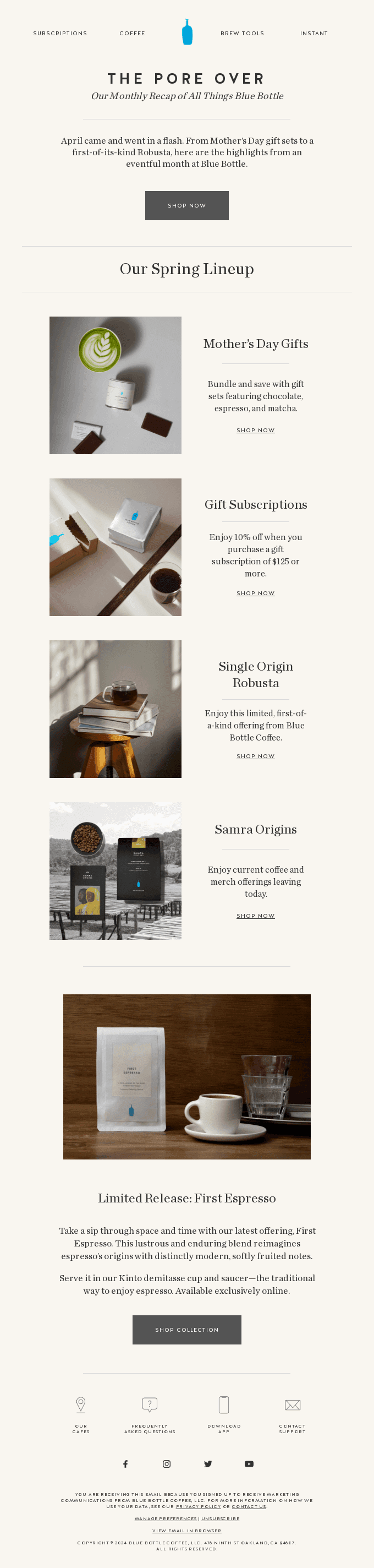 Our April Roundup: Single Origin Robusta, Mother’s Day, and More