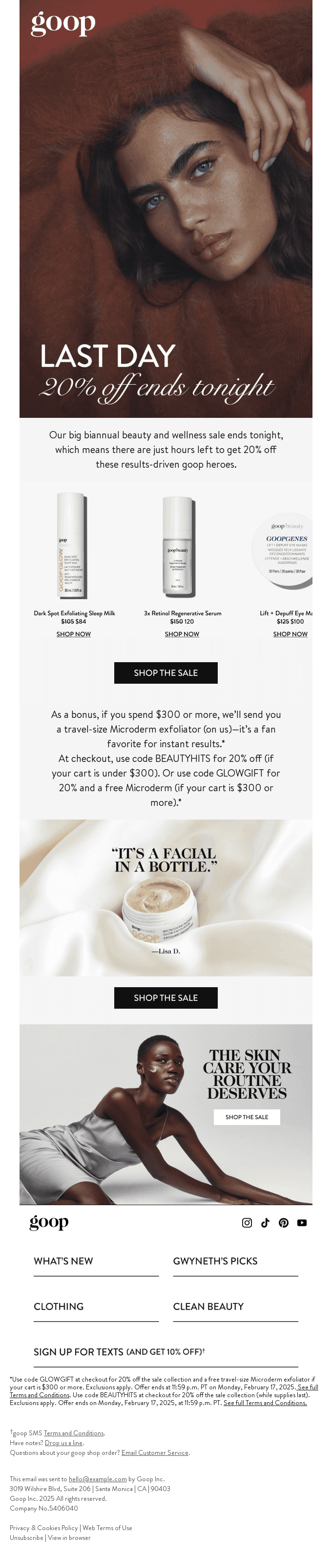 Our beauty and wellness sale ends tonight