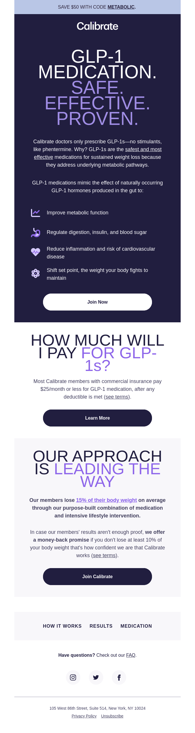 glp 1 calibrate Our doctors only prescribe GLP-1 medications. from Calibrate - Desktop Email View
