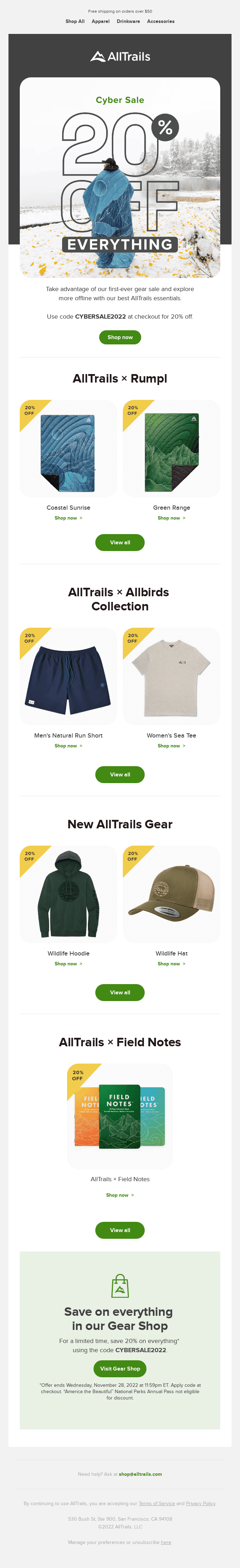 Our first-ever sale on AllTrails Gear is happening now!