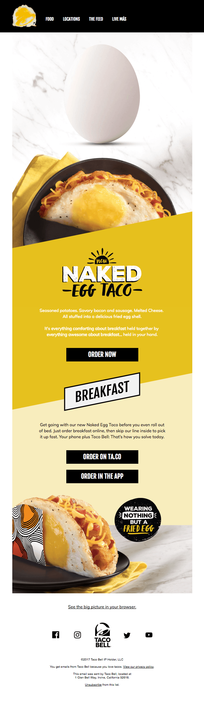 Our new Naked Egg Taco is breakfast, stripped down.