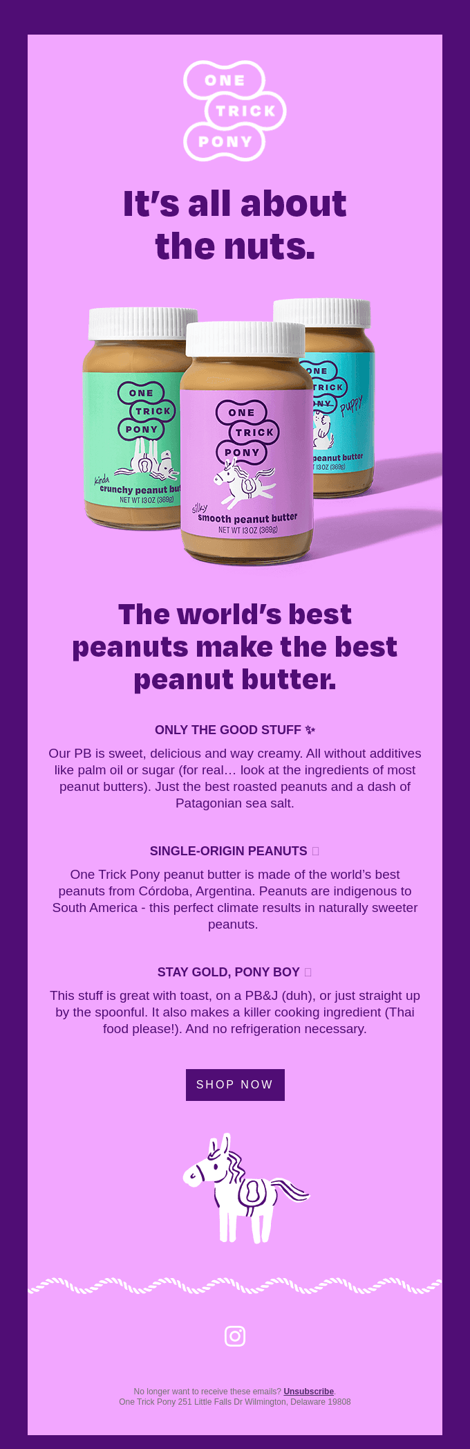 Our peanut butter is all about the nuts.