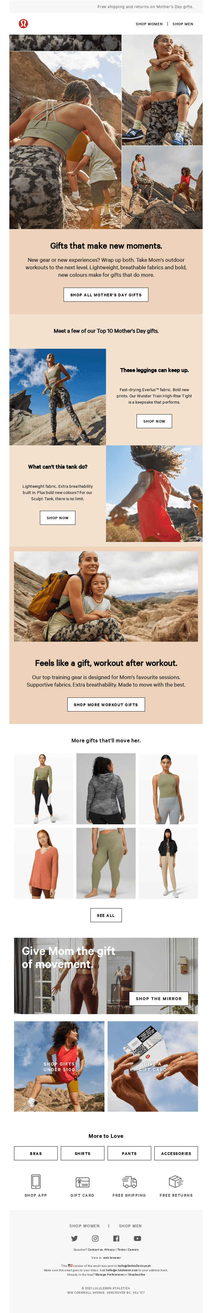 Our top gifts. Her top Mother's Day.