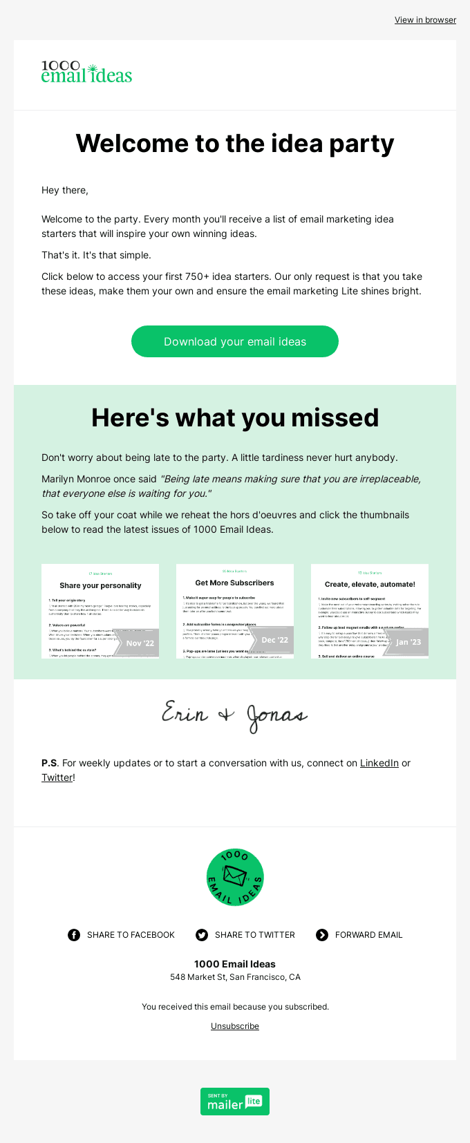 💡 Over 750 email ideas hot off the press