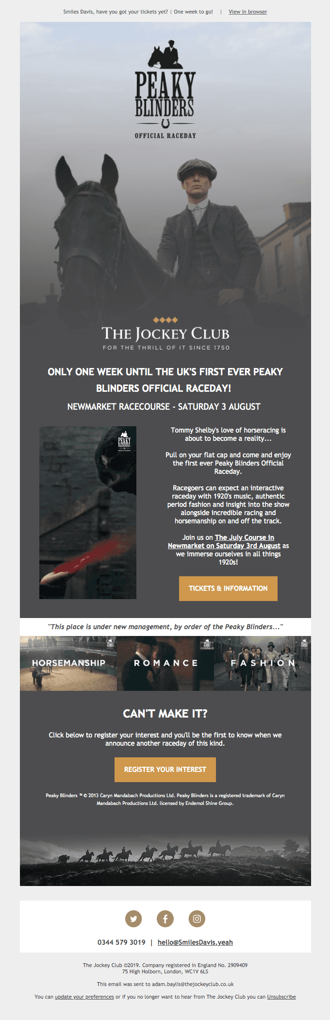 Peaky Blinders Official Raceday