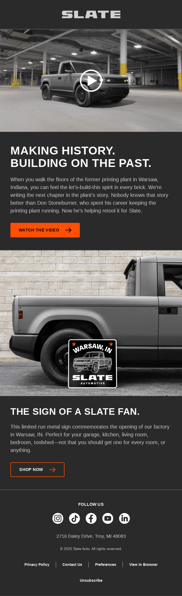 Peek inside Slate's factory in Warsaw, IN.