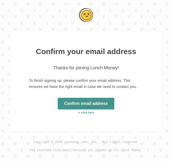 Please confirm your email address