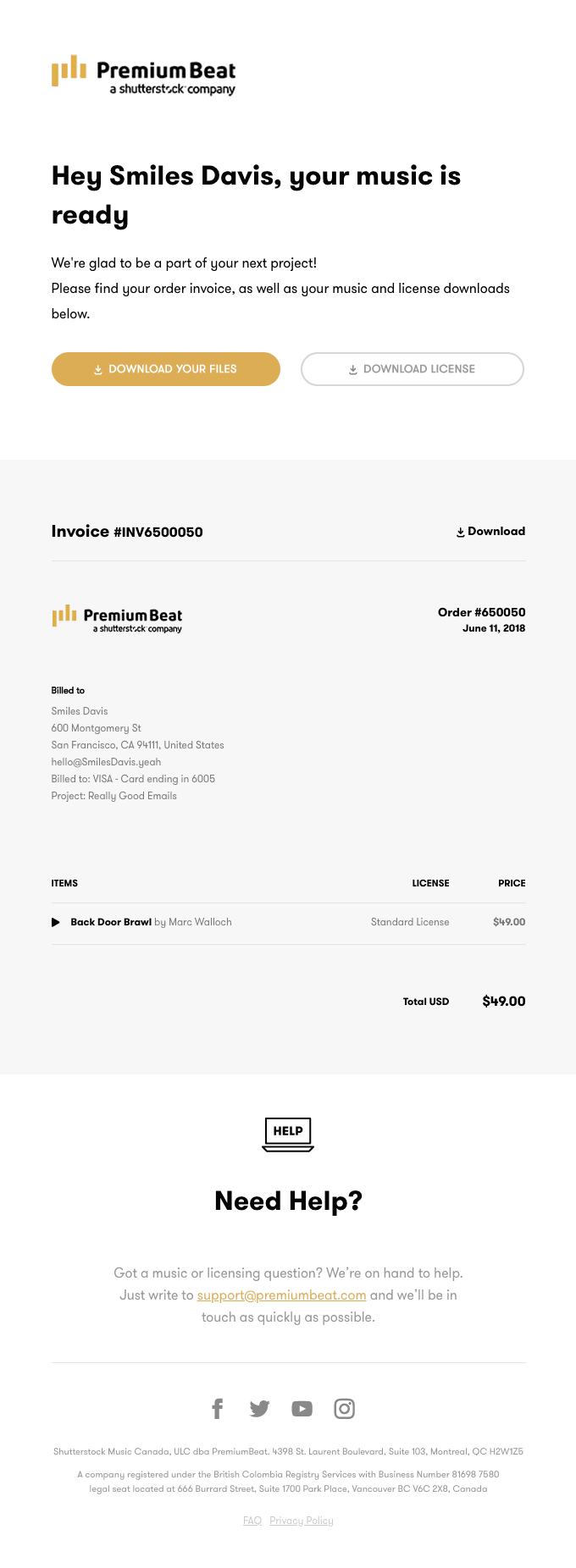 PremiumBeat.com (http://premiumbeat.com/) – Receipt and download