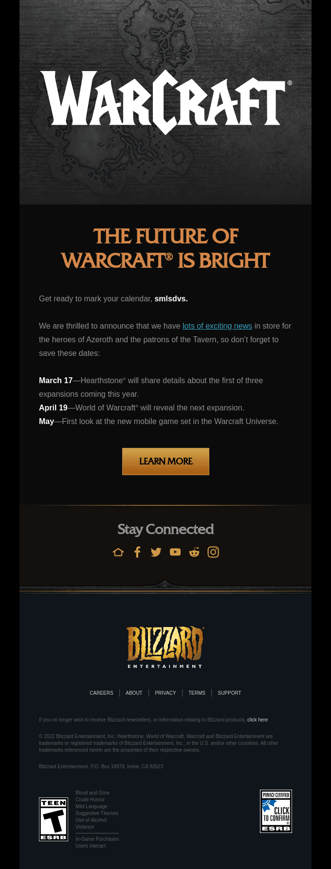 Prepare for the Future of Warcraft, smlsdvs