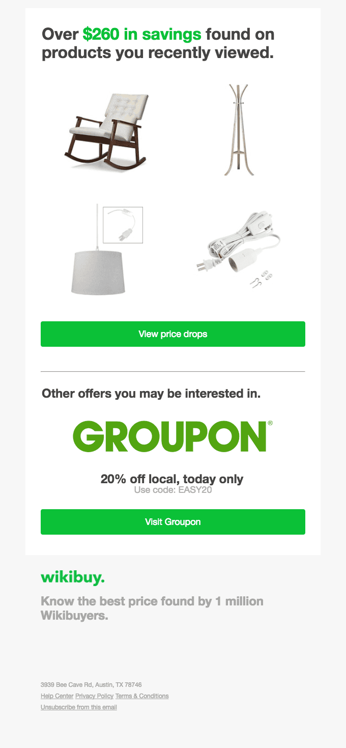 Price drop: Wikibuyers found $260 in savings on your recently viewed products